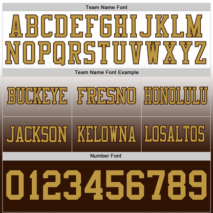 Custom White Old Gold-Brown Mesh Authentic Fade Fashion Football Jersey
