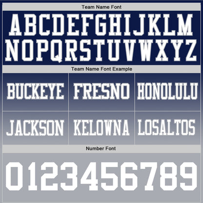 Custom Navy White-Gray Mesh Authentic Fade Fashion Football Jersey