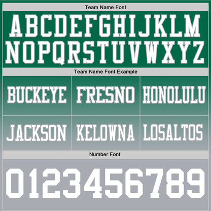 Custom Kelly Green White-Gray Mesh Authentic Fade Fashion Football Jersey