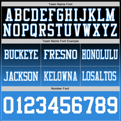 Custom Black White-Powder Blue Mesh Authentic Fade Fashion Football Jersey