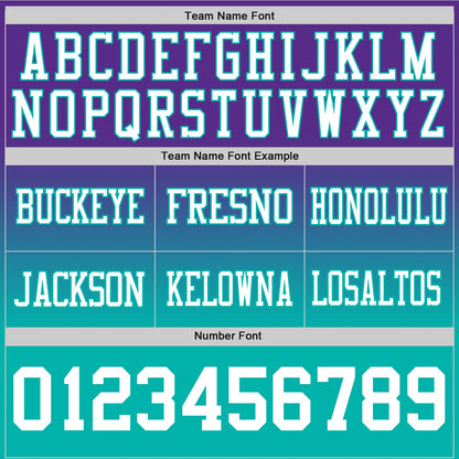 Custom Purple White-Aqua Mesh Authentic Fade Fashion Football Jersey