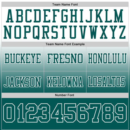 Custom White Midnight Green Mesh Authentic Fade Fashion Football Jersey
