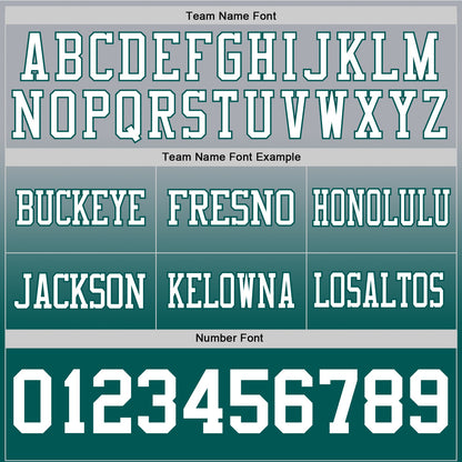 Custom Gray White-Midnight Green Mesh Authentic Fade Fashion Football Jersey