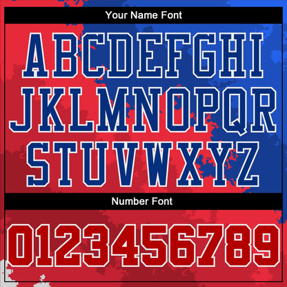 Custom Figure Red-Royal Round Neck Sublimation Basketball Suit Jersey
