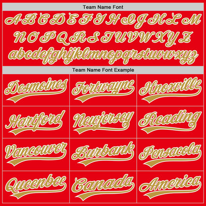 Custom Fire Red Old Gold-White Authentic Baseball Jersey