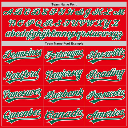 Custom Fire Red Kelly Green-White Authentic Baseball Jersey
