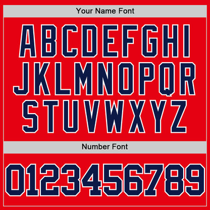 Custom Fire Red Navy-White Authentic Basketball Jersey