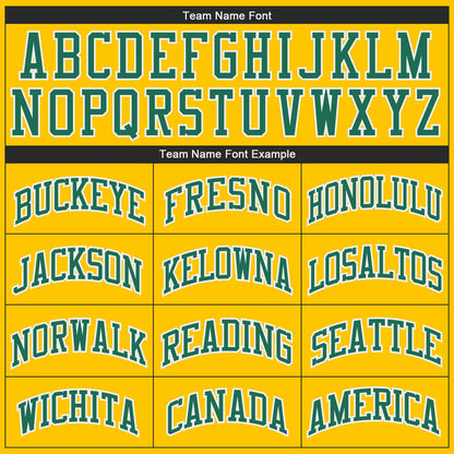 Custom Gold Kelly Green-White Authentic Throwback Basketball Jersey