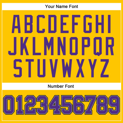 Custom Gold Purple-Gray Authentic Throwback Basketball Jersey