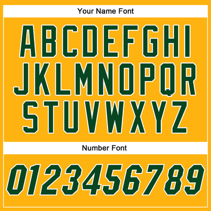 Custom Gold Green-White Authentic Baseball Jersey