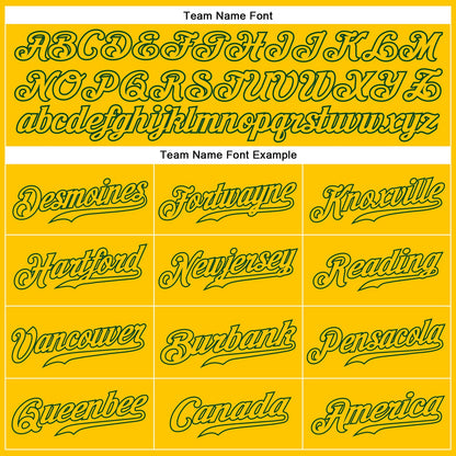 Custom Gold Gold-Green Authentic Sleeveless Baseball Jersey
