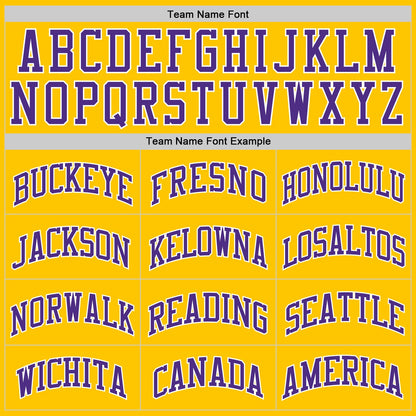 Custom Gold Purple-White Authentic Throwback Basketball Jersey