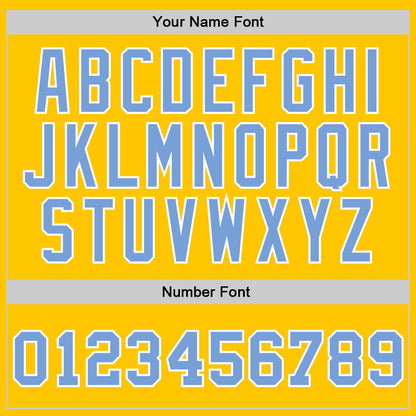 Custom Gold Light Blue-White Authentic Throwback Basketball Jersey