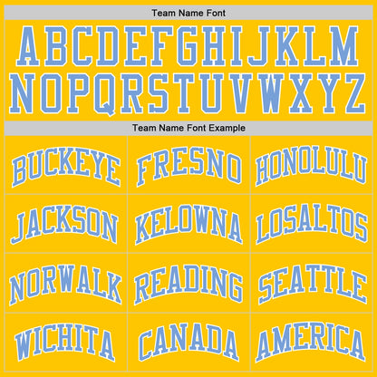 Custom Gold Light Blue-White Authentic Throwback Basketball Jersey