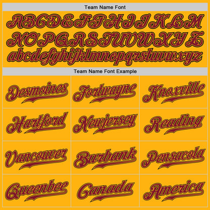 Custom Gold Crimson-Black Authentic Baseball Jersey