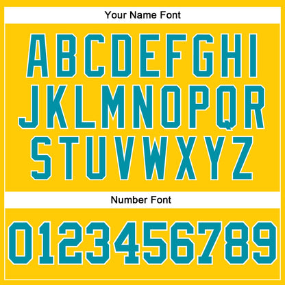 Custom Gold Teal-White Authentic Throwback Basketball Jersey