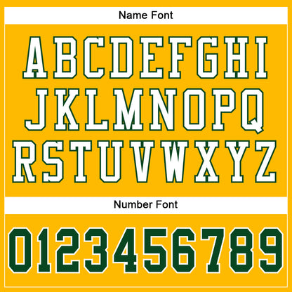 Custom Gold Green-White Mesh Authentic Football Jersey