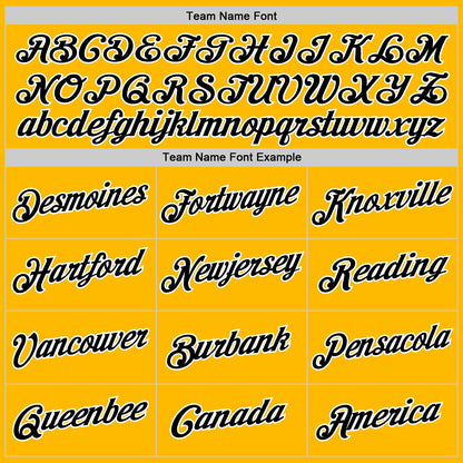 Custom Gold Black-White Authentic Throwback Basketball Jersey