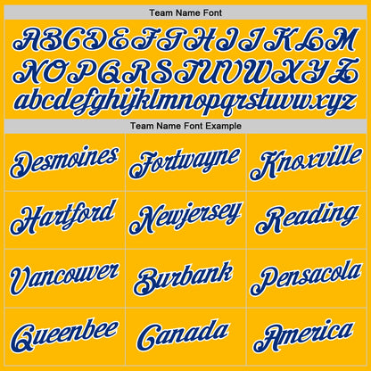 Custom Gold Royal-White Authentic Throwback Basketball Jersey