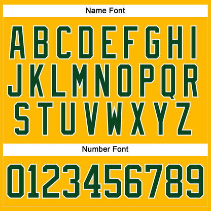 Custom Gold Green-White Hockey Lace Neck Jersey
