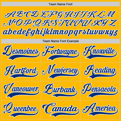 Custom Gold Royal-White Hockey Lace Neck Jersey