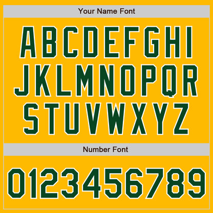 Custom Gold Green-White Authentic Baseball Jersey