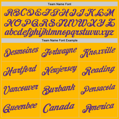 Custom Gold Purple Authentic Throwback Basketball Jersey