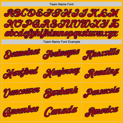 Custom Gold Red-Navy Authentic Throwback Basketball Jersey