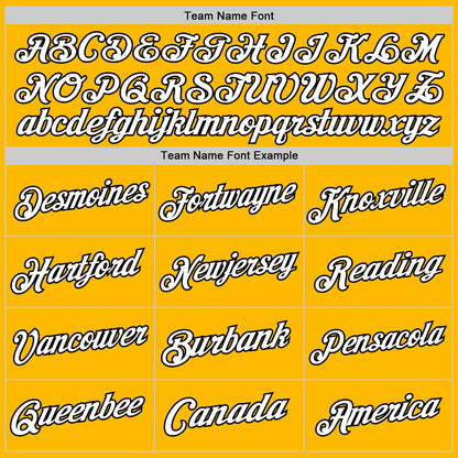 Custom Gold White-Black Authentic Throwback Basketball Jersey