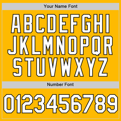 Custom Gold White-Black Authentic Throwback Basketball Jersey