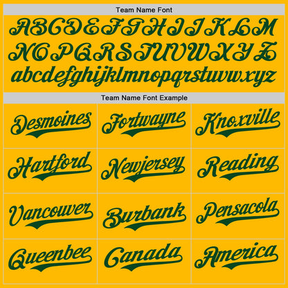 Custom Gold Green Authentic Baseball Jersey