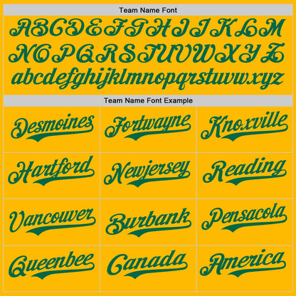 Custom Gold Kelly Green Authentic Baseball Jersey