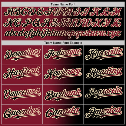 Custom Black Crimson-City Cream Authentic Gradient Fashion Baseball Jersey