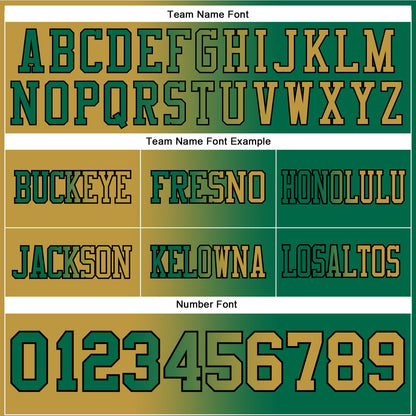Custom Kelly Green Old Gold-Black Mesh Authentic Gradient Fashion Football Jersey