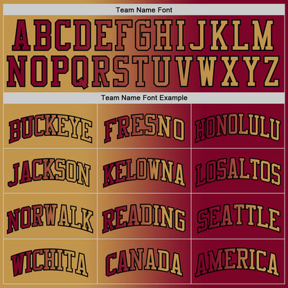 Custom Maroon Old Gold-Black Authentic Gradient Fashion Basketball Jersey