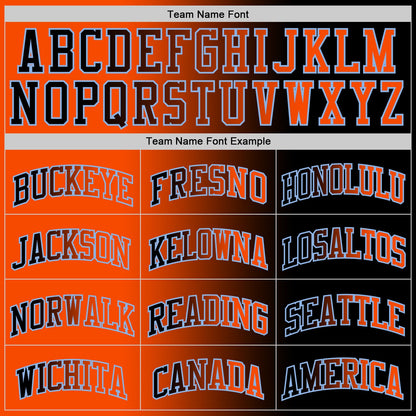 Custom Black Orange-Light Blue Authentic Gradient Fashion Basketball Jersey