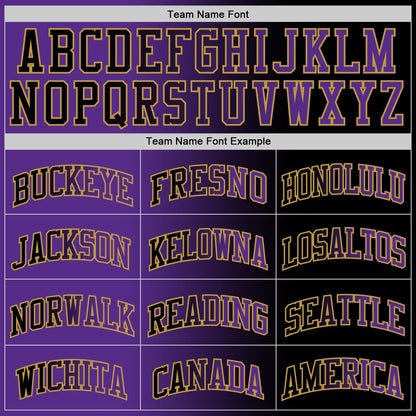 Custom Black Purple-Old Gold Authentic Gradient Fashion Basketball Jersey