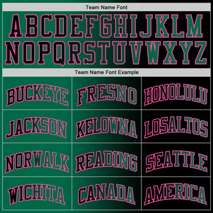 Custom Black Kelly Green-Pink Authentic Gradient Fashion Basketball Jersey