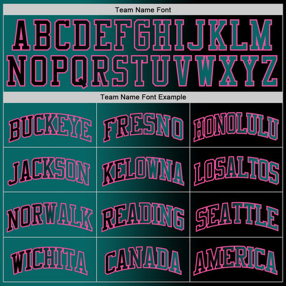 Custom Black Teal-Pink Authentic Gradient Fashion Basketball Jersey