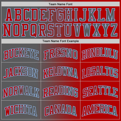 Custom Red Steel Gray-Light Blue Authentic Gradient Fashion Basketball Jersey