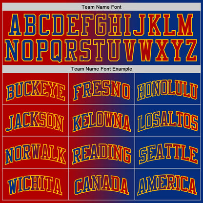 Custom Royal Red-Gold Authentic Gradient Fashion Basketball Jersey