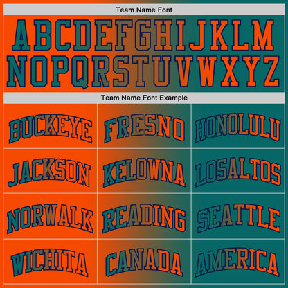 Custom Teal Orange-Navy Authentic Gradient Fashion Basketball Jersey