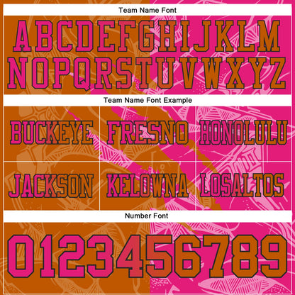 Custom Texas Orange Hot Pink-Black Mesh Authentic Gradient Fashion Scratch Football Jersey