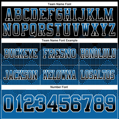 Custom Black Blue-White Mesh Authentic Gradient Square Shape Flag Football Jersey