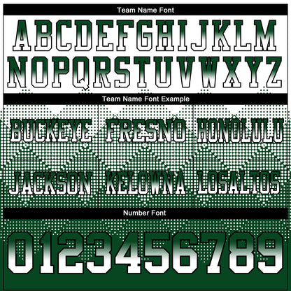 Custom White Green-Black Mesh Authentic Gradient Square Shape Flag Football Jersey