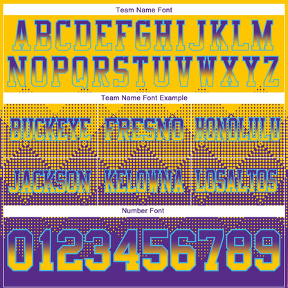 Custom Yellow Purple-Sky Blue Mesh Authentic Gradient Square Shape Flag Football Jersey