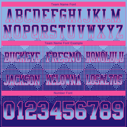 Custom Light Blue Dark Purple-Pink Mesh Authentic Gradient Square Shape Flag Football Jersey
