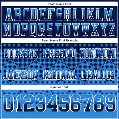 Custom Navy Powder Blue-White Mesh Authentic Gradient Square Shape Flag Football Jersey