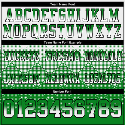 Custom White Grass Green-Black Mesh Authentic Gradient Square Shape Flag Football Jersey