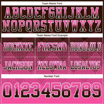 Custom Brown Pink-White Mesh Authentic Gradient Square Shape Flag Football Jersey